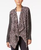 Style & Co Mixed-media Open-front Jacket, Only At Macy's