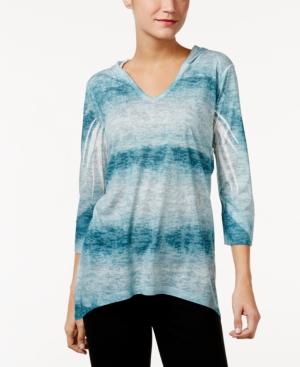 Style & Co. Petite Sublimated-print Hoodie, Only At Macy's