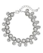 Nina Silver-tone Imitation Pearl & Crystal Link Bracelet