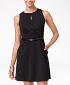 Bcx Juniors' Belted Keyhole Surplice Dress