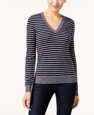 Lacoste Striped V-neck Sweater