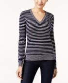 Lacoste Striped V-neck Sweater