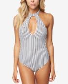 O'neill Highway Striped High-neck One-piece Swimsuit Women's Swimsuit