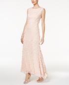 Tahari Asl 3-d Floral Lace Gown