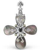 Carolyn Pollack Mother Of Pearl Gemstone Pendant Enhancer In Sterling Silver