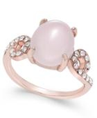 Charter Club Rose Gold-tone Pink Stone And Pave Ring, Only At Macy's