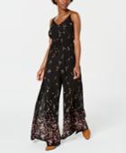 American Rag Juniors' Printed Slit-leg Jumpsuit, Created For Macy's