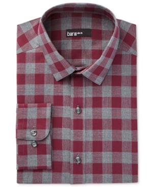 Bar Iii Men's Slim-fit Wine Oversize Gingham Dress Shirt, Only At Macy's