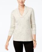 Charter Club Metallic Donegal Sweater, Created For Macy's