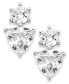 Eliot Danori Rhodium-plated Crystal Spear Tip Stud Earrings