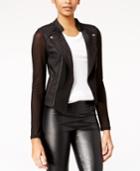 Material Girl Juniors' Illusion Shimmer Moto Jacket, Only At Macy's