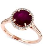 Rosa By Effy Ruby (2-5/8 Ct. T.w.) And Diamond (1/5 Ct. T.w.) Ring In 14k Rose Gold