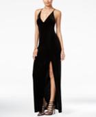 Teeze Me Juniors' Velvet Strappy-back Maxi Dress
