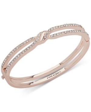 Anne Klein Pave Twist Open Hinged Bangle Bracelet