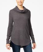 Ultra Flirt Juniors' Cowl-neck Waffle-knit Tunic
