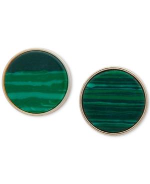 Dkny Gold-tone Colored Stone Stud Earrings, Created For Macy's