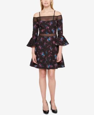 Guess Off-the-shoulder Fit & Flare Dress, A Macy's Exclusive Style