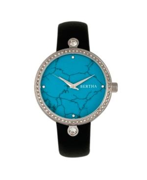 Bertha Quartz Frances Collection Silver And Cerulean Leather Watch 37mm