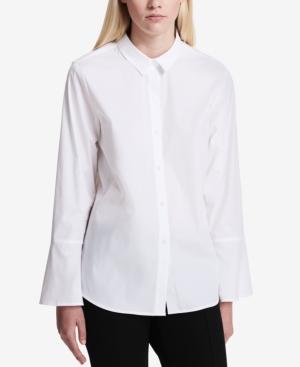 Calvin Klein Cotton Flare-cuff Blouse