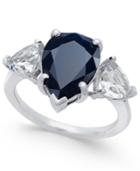 Sapphire (5 Ct. T.w.) And White Topaz (2 Ct. T.w.) Ring In 14k White Gold