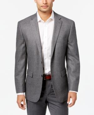 Vince Camuto Men's Slim-fit Gray Micro-check Wool Sport Coat