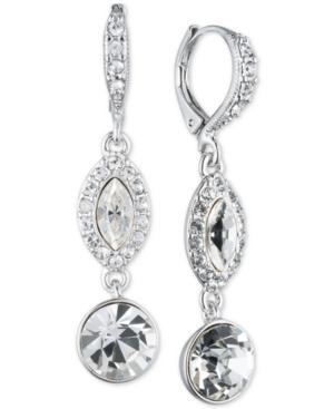 Givenchy Silver-tone Crystal And Pave Linear Drop Earrings