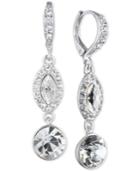 Givenchy Silver-tone Crystal And Pave Linear Drop Earrings