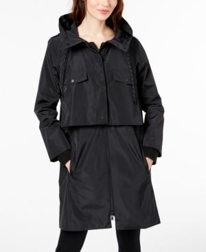 Dkny Sport Faux-layered Hooded Rain Jacket