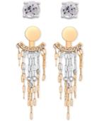 Guess Two-tone 2-pc. Crystal Stud & Front-back Earrings
