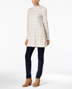 Style & Co. Petite Windowpane Tunic Sweater, Only At Macy's