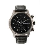 Breed Quartz Lacroix Chronograph Gunmetal And Black Genuine Leather Watches 47mm