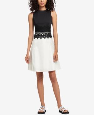 Dkny Embroidered Colorblocked Dress, Created For Macy's