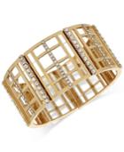 M. Haskell For Inc Gold-tone Openwork And Pave Stretch Bracelet, Only At Macy's