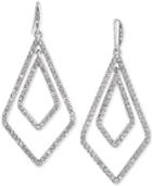 Carolee Silver-tone Pave Geometric Gypsy Hoop Earrings