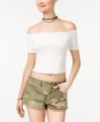 American Rag Juniors' Ruffled Off-the-shoulder Crop Top, Only At Macy's