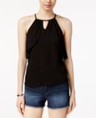 Lily Black Juniors' Ruffled Halter Top, Created For Macy's