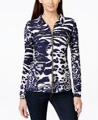 Inc International Concepts Zip-front Printed Shirt, Only At Macy's