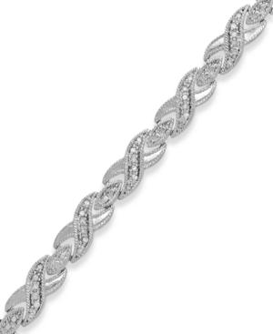 Victoria Townsend Rose-cut Diamond Xo Bracelet In 18k Gold Over Silver-plated Brass Or Silver-plated Brass (1/2 Ct. T.w.)