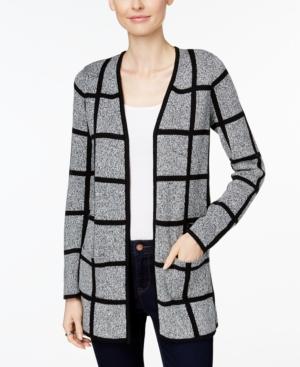 Charter Club Petite Windowpane Cardigan, Only At Macy's