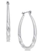 Charter Club Large Silver-tone Twist Hoop Earrings, 1.4, Created For Macy's