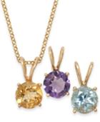 Victoria Townsend Multi-stone Interchangeable Pendant Necklace Set In 18k Gold Over Sterling Silver (4-3/8 Ct. T.w.)