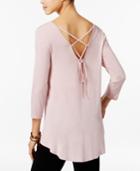 Hippie Rose Juniors' Lace-up High-low Swing Top