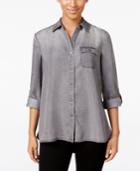 Style & Co. Button-back Denim Shirt, Only At Macy's