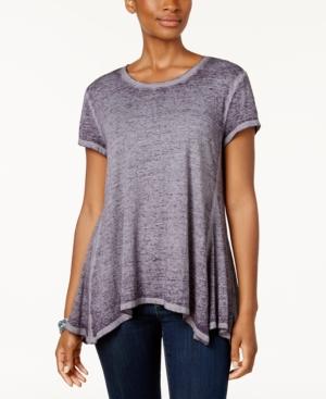 Style & Co Burnout Asymmetrical-hem T-shirt, Created For Macy's