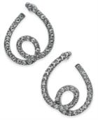 I.n.c. Silver-tone Pave Tangle Bypass Hoop Earrings, Created For Macy's