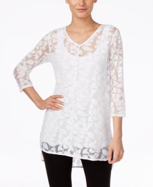 Alfani Petite Burnout High-low Top, Only At Macy's