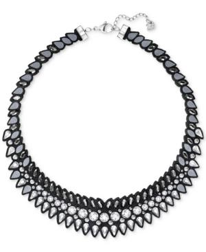 Swarovski Silver-tone Slake Pulse Crystal Collar Necklace