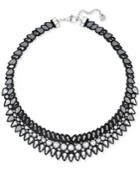 Swarovski Silver-tone Slake Pulse Crystal Collar Necklace