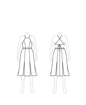 Customize: Switch To Petti Length - Fame And Partners Petti-length Backless Halter Dress