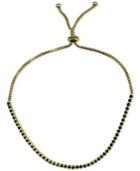 Giani Bernini Black Cubic Zirconia Slider Bracelet In 18k Gold-plated Sterling Silver And Sterling Silver, Only At Macy's